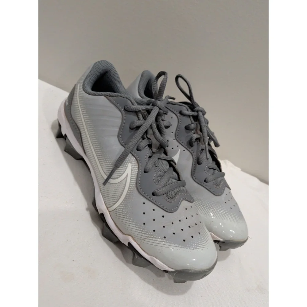 Nike Alpha Huarache Keystone 4 Baseball Cleats Gray White DJ6524-012 Sz 5Y